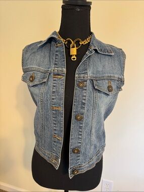 East of LA Classic Light Wash Denim Vest S
